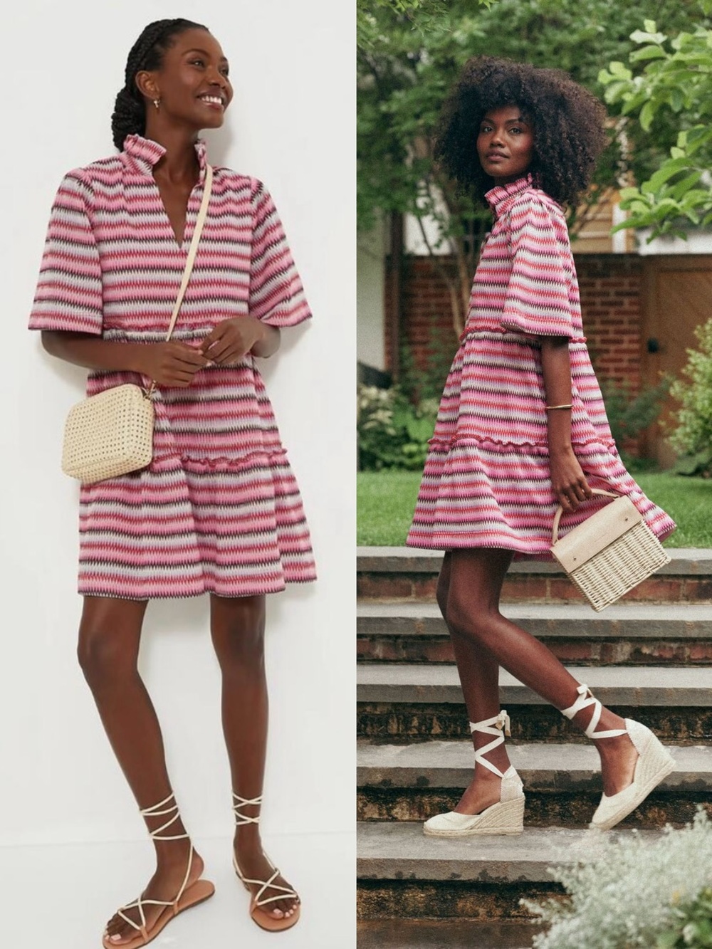 NWT Tuckernuck Zigzag Knit Crawford Mini Dress in Pink Stripe